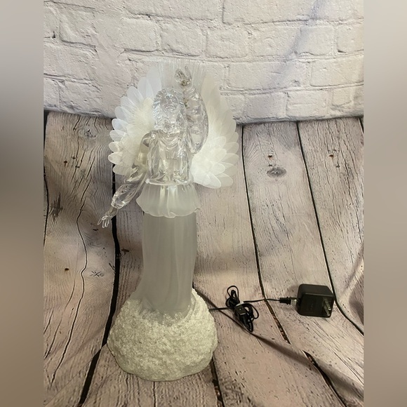 #57071 HERALDING HIS BIRTH‎ FIBER OPTIC ELECTRIC LIGHTED ANGEL Christmas Vintage - Picture 5 of 14